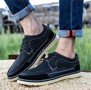 0238 Retro Black Business Dock Boat Kasut Shoes