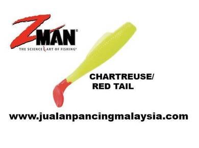 Zman Soft Lure MinnowZ 3 Inch, CHARTREUSE/RED TAIL