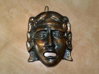 Topeng tembaga vintage mini copper mask decor