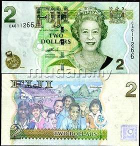 Fiji 2 dollars 2007 p 109 qe ii unc