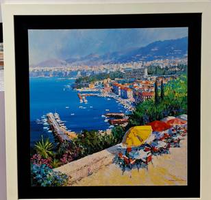 Lithograph Print - Mediterranean Charm by the Sea