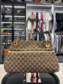 Authentic Gucci Bag Eclipse Cloth Monogram Brown