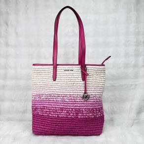 Michael Kors Pratt Large Ombre Straw Tote Bag