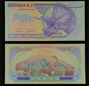 Beringer B.C. 2000000 Dinars POLYMER Banknote 2013