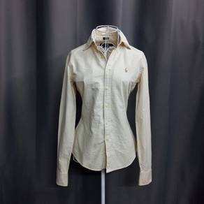 Ralph Lauren Skinny Fit Khaki Long Sleeve Shirt