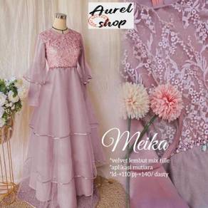 Meika long sleeve Dress blue grey nude red pink