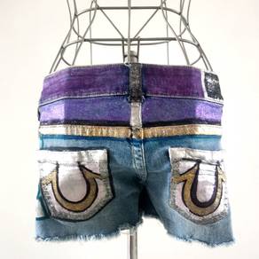 True Religion Recoloured Denim Shorts