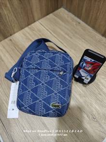 Lacoste Jacquard  Vertical Camera Denim Bag
