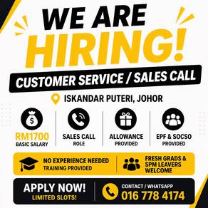 URGENT HIRiNG – CUSTOMER SERVICE / SALES CALL