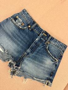 zara blue short jeans