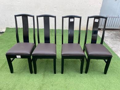 YD16B Kerusi Makan Wooden Dining Chair PU Seat Pad