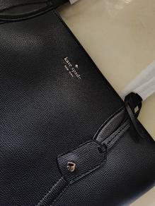 Kate Spade black large leather tote bag