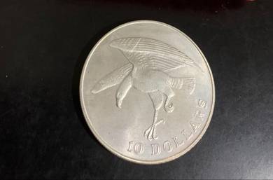 Singapore Sea Eagle Silver 10 Dollar Coin 1972