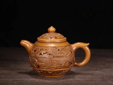 Teapot Zisha Dinasti Qing dengan Rekaan Naga Keraw