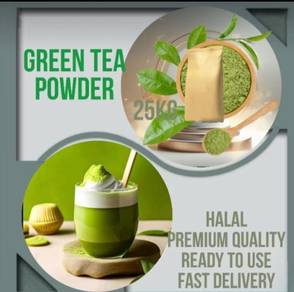 serbuk green tea 100% tanpa pewarna 1kg