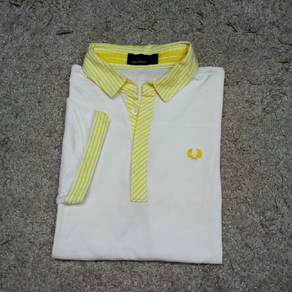 Fred Perry Yellow Stripes White Polo T-shirt