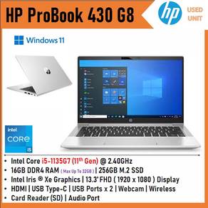HP 430 G8 Intel i5-1135G7 16GB RAM 256GB SSD W11