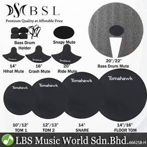 BSL 8 Piece Drum Mute Set For Acoustic Drum Kit Se
