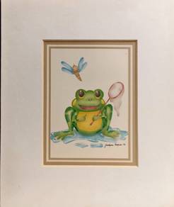 Vintage Frog & Dragonfly I – Jocelyne Forgues '82