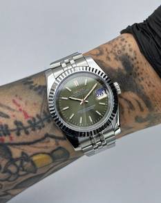 Custom Seiko Mod 39mm Olive Rose Gold Silver