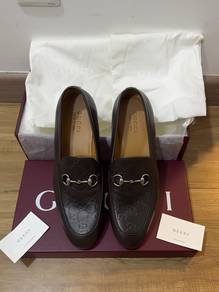 Gucci Mens Cocoa Brown Monogram Horsebit Loafer