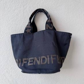 Fendi Black Nylon Canvas Handbag Tote