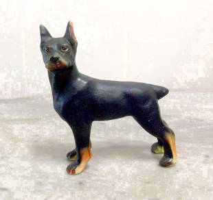 1980s Vintage CERAMIC Doberman - Height 6 inches
