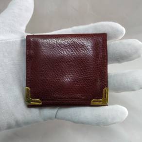Coin Case Coin Purse Bordeaux Leather Gold Hardwar