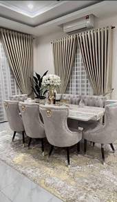 Meja makan chesterfield butterfly