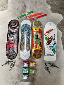 Skateboard deck trucks wheels