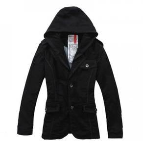 SMART BLACK REMOVABLE HOODiE COAT BLAZER JACKET
