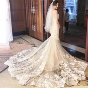 White fishtail mermaid wedding bridal dress RB0951