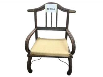 Vintage Indian-Style Wooden Armchair
