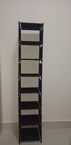 Black 7-tier shoe organiser 