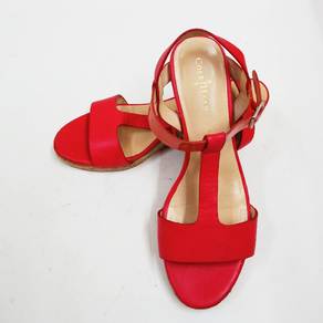 Cole Haan Leather Wedge Sandal, Red