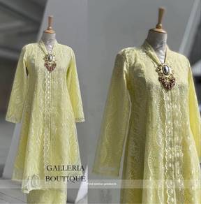NEW/UNUSED Yellow Kebarung Klasik Organza Lace