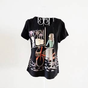 Moschino Rhinestones Black Top