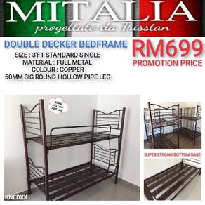 Katil Besi Tebal Single Double Decker Berkualiti