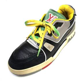 Louis Vuitton Black Grey Yellow Upcycled Trainer