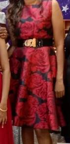 Red floral dress