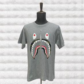 Bape Tee Grey with WGM Shark Print
