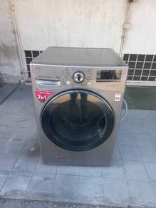 LG front load 2in1 hot washer with dryer 14/8k