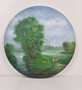 Circular Decorative Oil Painting Plate 3