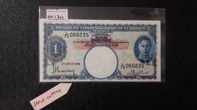 BOC of currency Malaya 1 dollar 1941 L74