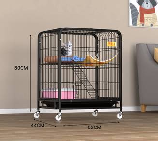 2 Tingkat Stage Sangkar Kucing Besar Roda Sangkar