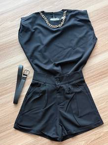 Women black casual set