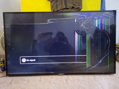 2 led 55 inch, damage screen, spearparts 