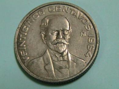 Mexico, United States 25 Centavos 1964