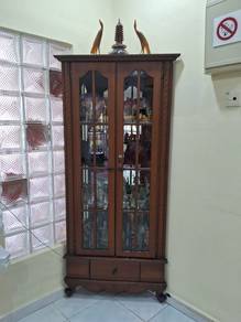 solid wood display cupboard-triangle shape