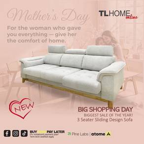 3 Seater Sliding Fabric Sofa